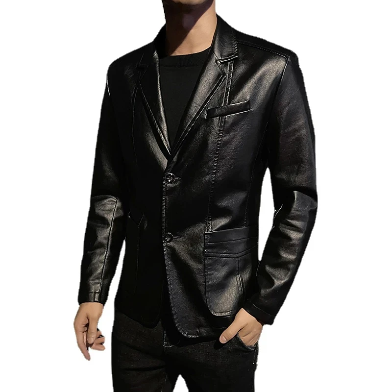 Spring 2024 New Black PU Suit Jacket Men's Fashion Slim Leather Jacket for men Business Casual Blazers Coat Red Blue Khaki
Spring 2024 New Black PU Suit Jacket Men's Fashion Slim Leather Jacket for men Business Casual Blazers Coat Red Blue Khaki