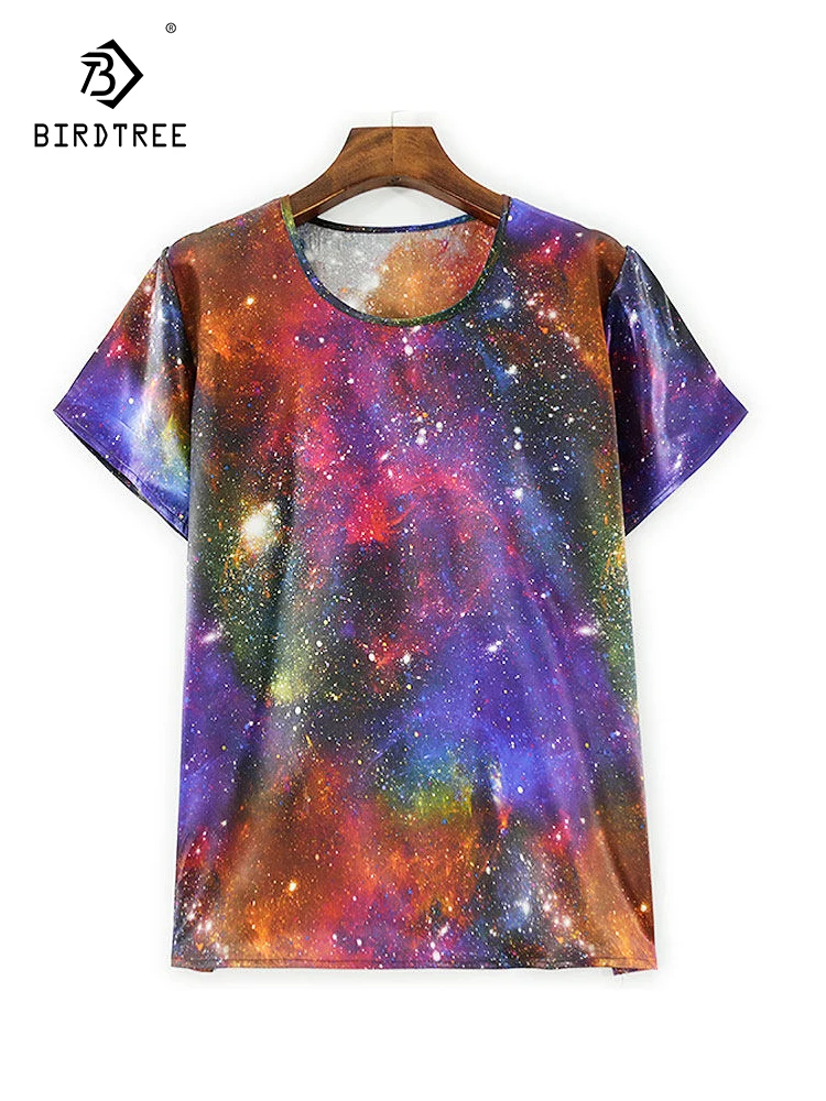 Элегантная футболка BirdTree-Silk, красочный принт звездного неба с короткими рукавами, женские модные свободные топы для поездок на работу, весна 2026 T5D889CC
Элегантная футболка BirdTree-Silk, красочный принт звездного неба с короткими рукавами, женские модные свободные топы для поездок на работу, весна 2026 T5D889CC