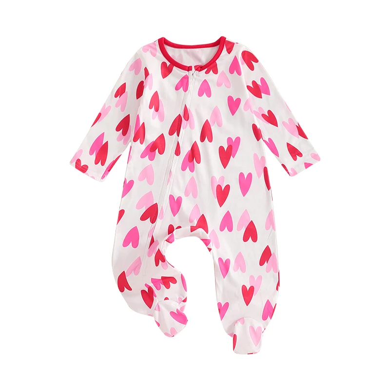 Baby Valentine’s Day Jumpsuit Casual Long Sleeve Round Neck Heart Print Rompers Newborn Pajamas
Baby Valentine’s Day Jumpsuit Casual Long Sleeve Round Neck Heart Print Rompers Newborn Pajamas