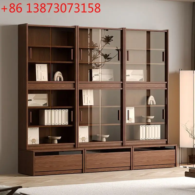 Oak solid wood card seat bookcase combination glass floor integrated office simple walnut study book atmosphere popularity
Oak solid wood card seat bookcase combination glass floor integrated office simple walnut study book atmosphere popularity