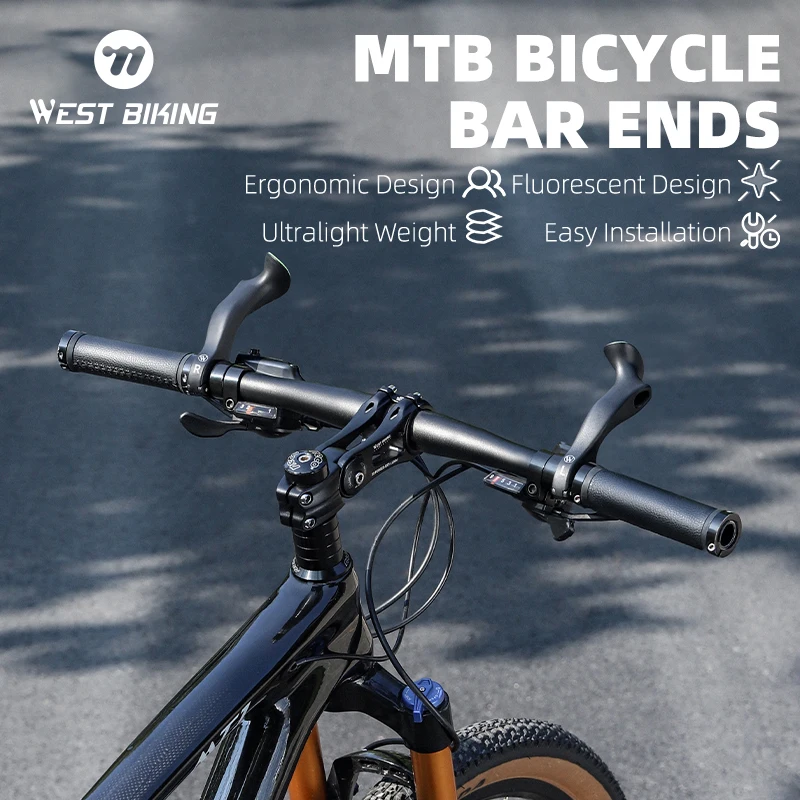 WEST BIKING MTB Long Bar Ends Fluorescent Multi Angle Adjustment Palm Support Auxiliary Handle with Bar Plugs for Mountain Bike
WEST BIKING MTB Long Bar Ends Fluorescent Multi Angle Adjustment Palm Support Auxiliary Handle with Bar Plugs for Mountain Bike