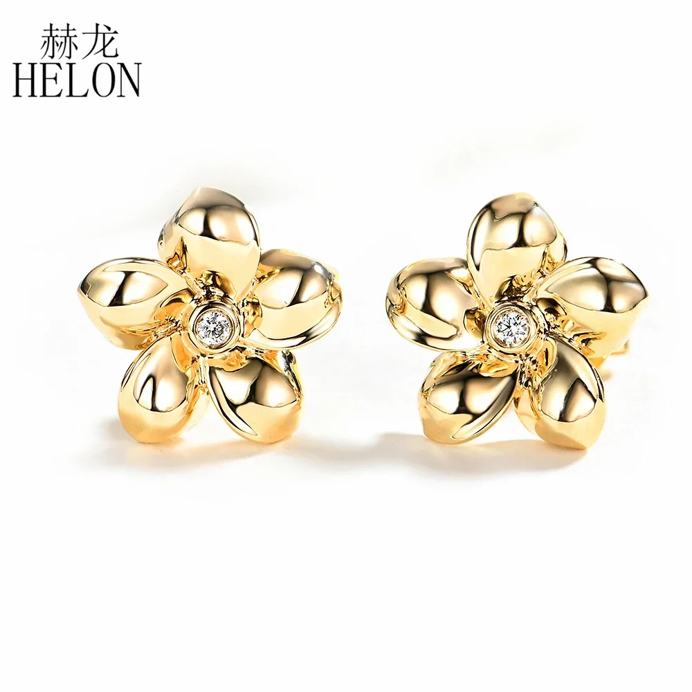 HELON Solid 14k Yellow Gold SI/H Natural Diamonds Engagement Stud Earrings Women Birthday Anniversarry Trendy Fine Jewelry Gift
HELON Solid 14k Yellow Gold SI/H Natural Diamonds Engagement Stud Earrings Women Birthday Anniversarry Trendy Fine Jewelry Gift