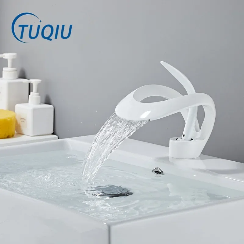 White Bathroom Basin Faucet Black Bathroom Faucet Brass Creative Grey Sink Mixer Tap Hot & Cold Waterfall Basin Faucet
White Bathroom Basin Faucet Black Bathroom Faucet Brass Creative Grey Sink Mixer Tap Hot & Cold Waterfall Basin Faucet