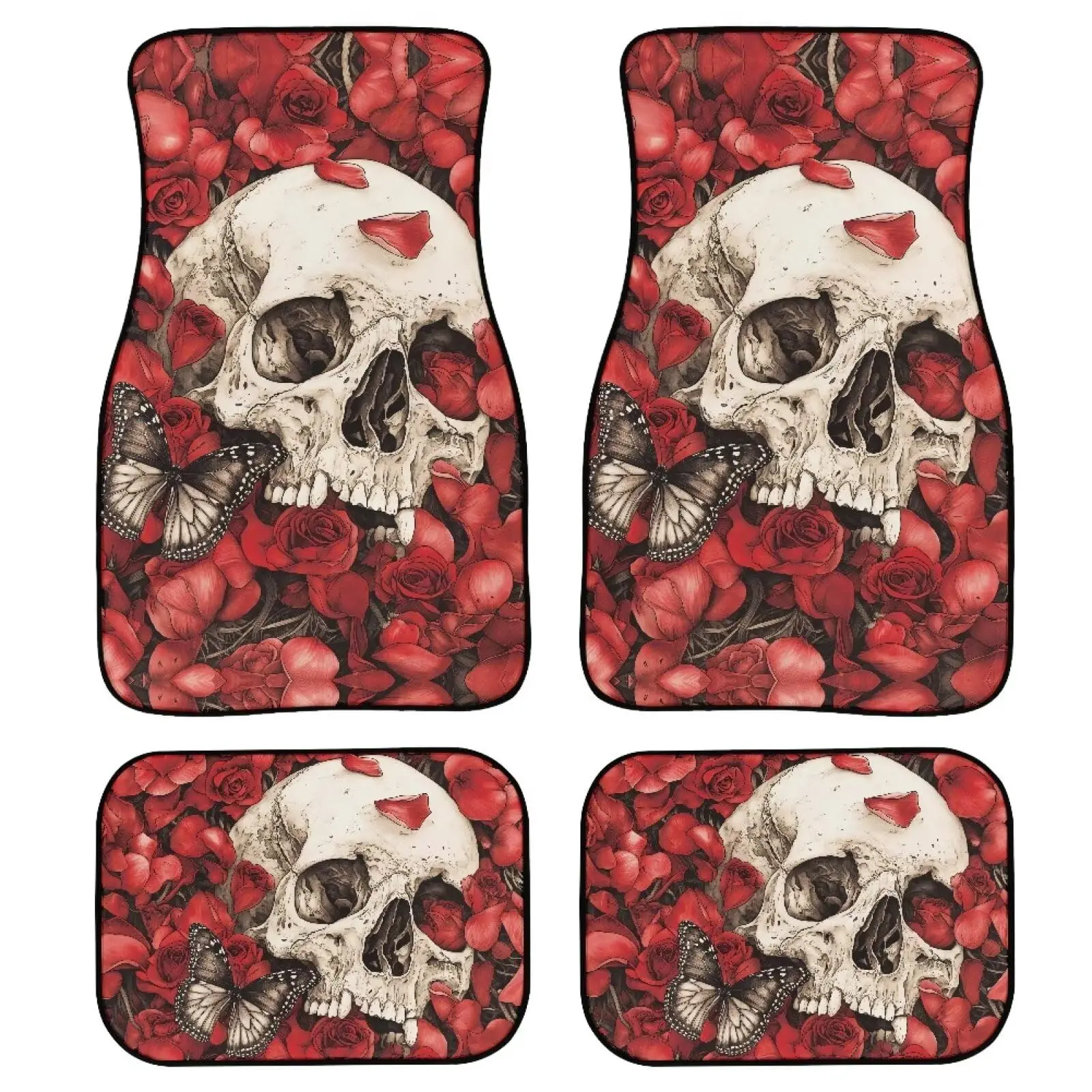 Skull And Roses Car Floor Mats Set 4 Pieces Anti-Slip Waterproof Heavy Duty For Cars SUV Truck
Skull And Roses Car Floor Mats Set 4 Pieces Anti-Slip Waterproof Heavy Duty For Cars SUV Truck