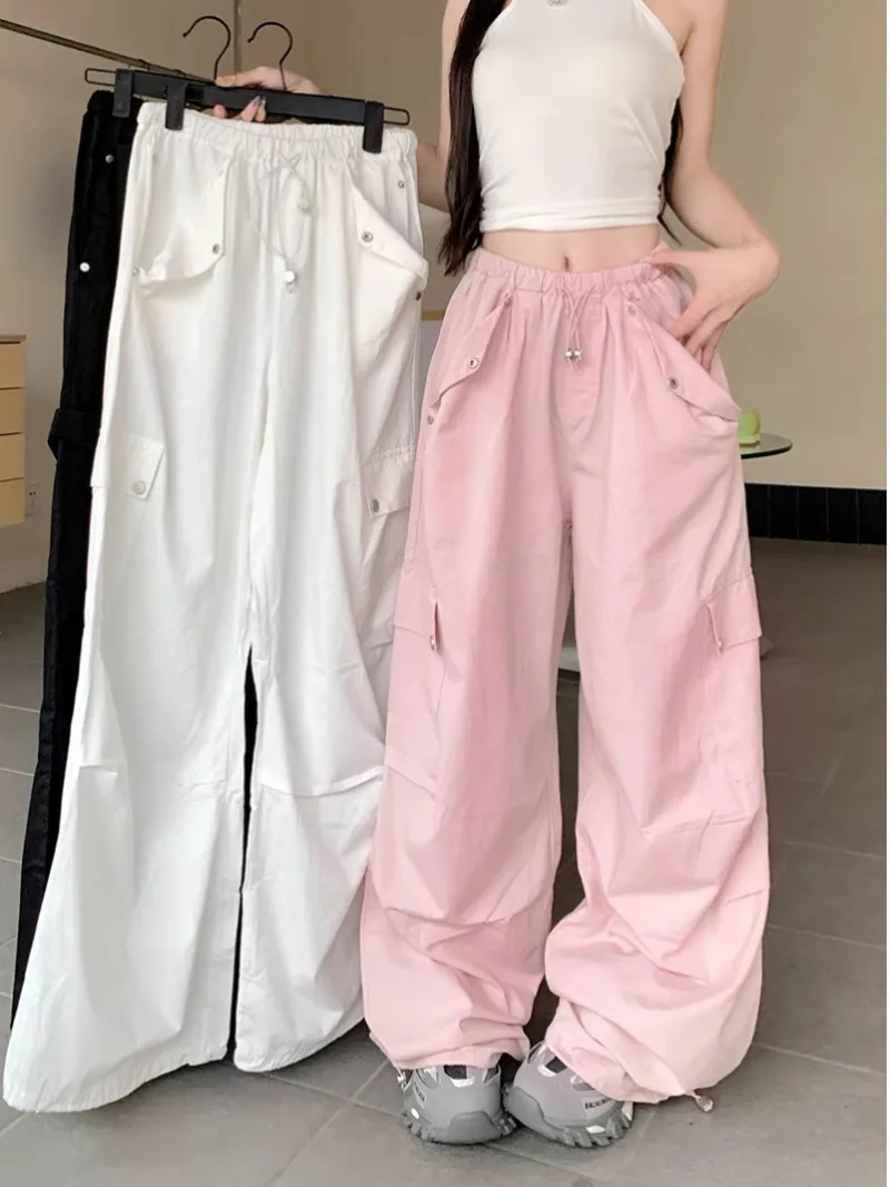 American Casual Style Solid Color Overalls Women's Summer High Waist Loose Wide Leg Cargo Mop Pants Fashion Female Clothes
American Casual Style Solid Color Overalls Women's Summer High Waist Loose Wide Leg Cargo Mop Pants Fashion Female Clothes