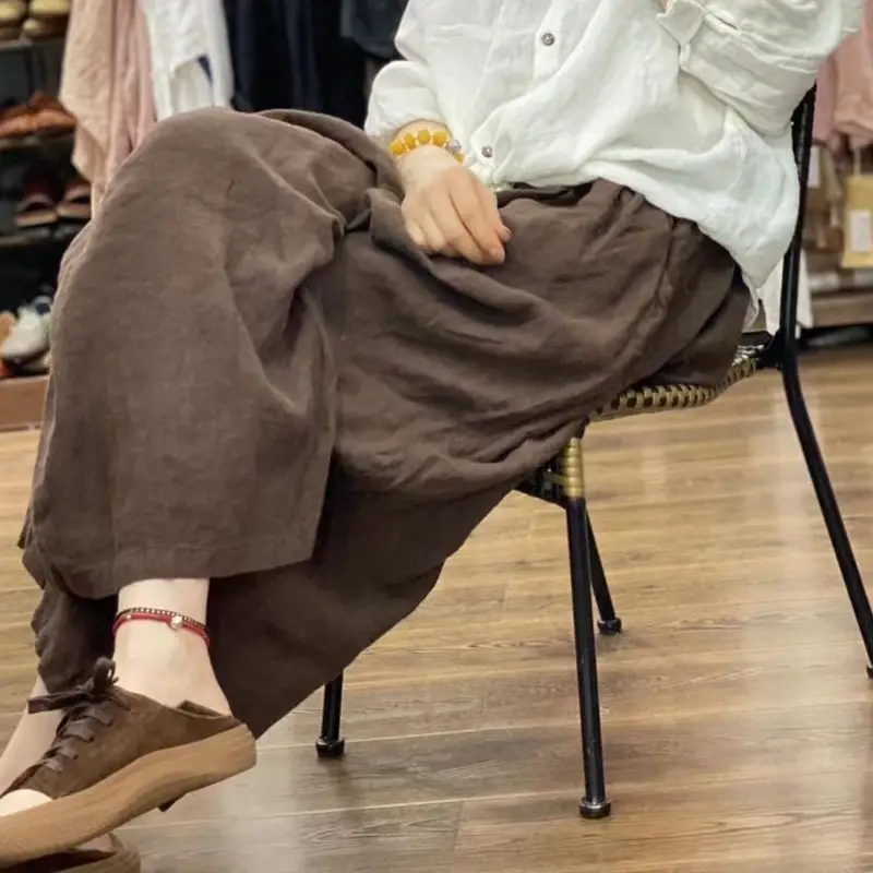 2022 New Arrival Spring Autumn Arts Style Women All-matched Cotton Ankle-length Pants Casual Loose Elastic Waist Straight P587
2022 New Arrival Spring Autumn Arts Style Women All-matched Cotton Ankle-length Pants Casual Loose Elastic Waist Straight P587