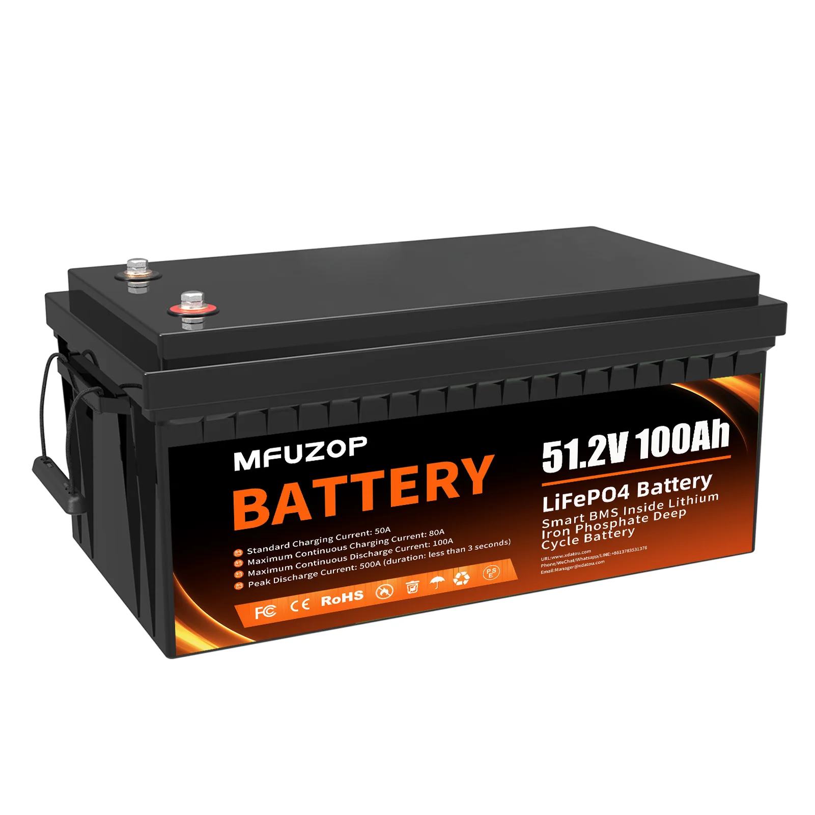 DATOUBOSS 48V LiFePO4 battery 100Ah 5120W Deep cycle Built-in battery management system (BMS)Suitable for solar systems
DATOUBOSS 48V LiFePO4 battery 100Ah 5120W Deep cycle Built-in battery management system (BMS)Suitable for solar systems