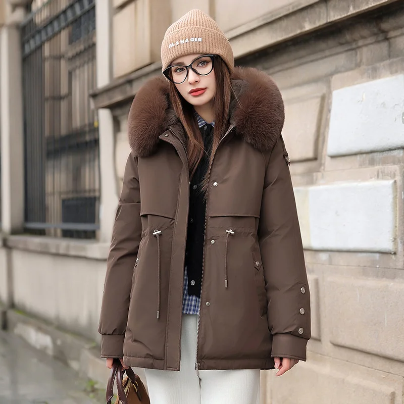 2025 Streetwear Winter Parkas Women's Fleece Velvet Jackets Windproof Warm Thicken Outerwear Loose Big Fur Collar Hooded Coats
2025 Streetwear Winter Parkas Women's Fleece Velvet Jackets Windproof Warm Thicken Outerwear Loose Big Fur Collar Hooded Coats