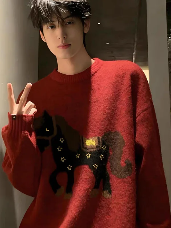 Loose Fit round Ne Pullover Sweater Red Design Warm Outerwear for Men Winter Spring Seasonal Faion Comfortable Knit...
Loose Fit round Ne Pullover Sweater Red Design Warm Outerwear for Men Winter Spring Seasonal Faion Comfortable Knit...