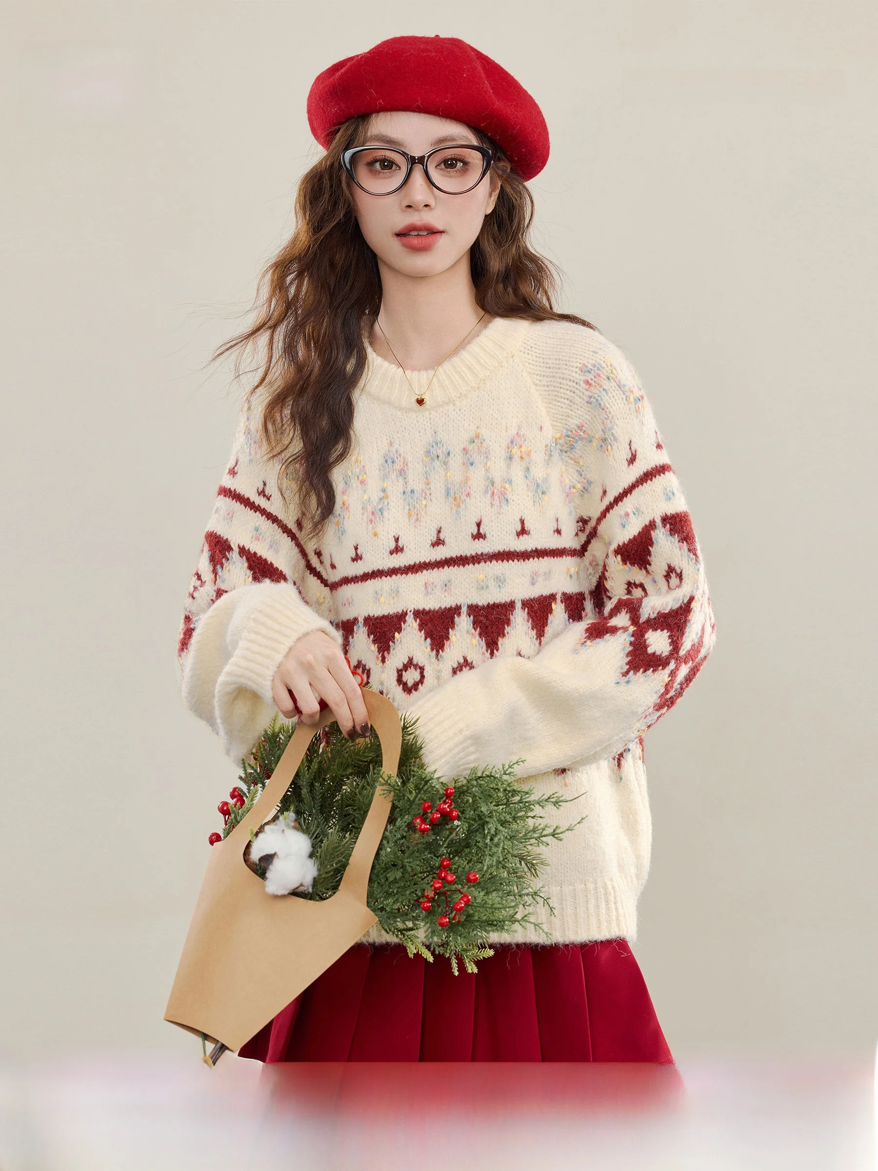 Новинка Lingjiu: Женский зимний вязаный свитер Fair Isle с круглым вырезом, свободного кроя, с длинными рукавами, для праздничного образа
Новинка Lingjiu: Женский зимний вязаный свитер Fair Isle с круглым вырезом, свободного кроя, с длинными рукавами, для праздничного образа