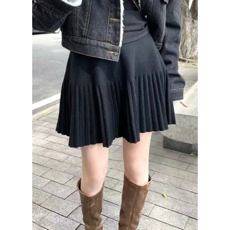 Pleated Mini Skirts Korean Sweet Knitted Skirts Sweet Elastic Waist Ladies Casual Youthful Women's Clothes Solid Fashion New
Pleated Mini Skirts Korean Sweet Knitted Skirts Sweet Elastic Waist Ladies Casual Youthful Women's Clothes Solid Fashion New