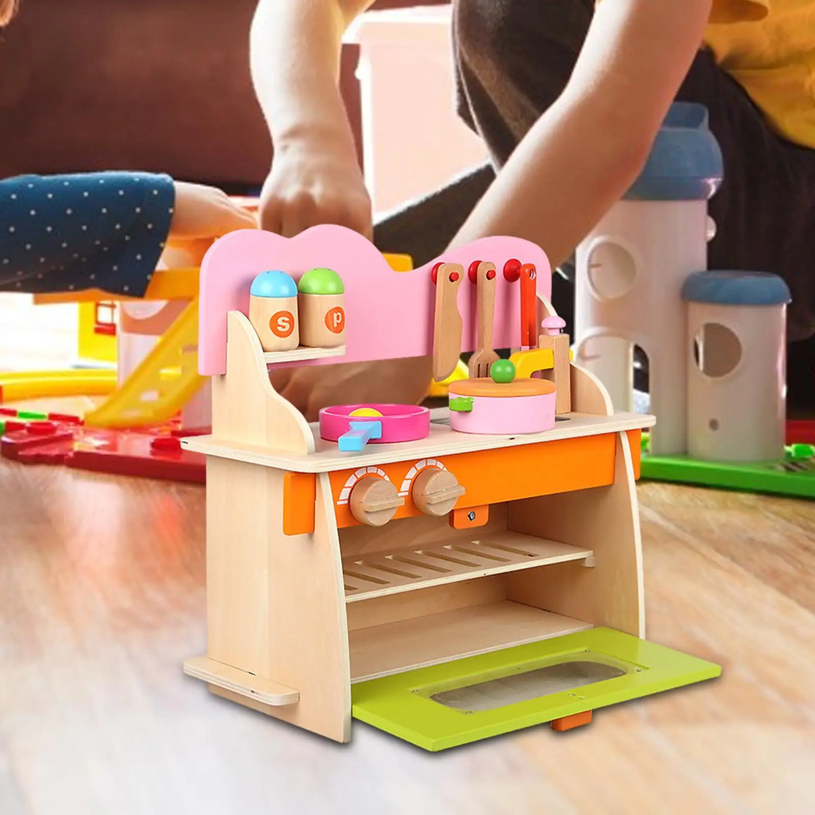 Play Kitchen Set Kitchen Set for Kids Interactive Play Wood Ornament for Girls
Play Kitchen Set Kitchen Set for Kids Interactive Play Wood Ornament for Girls