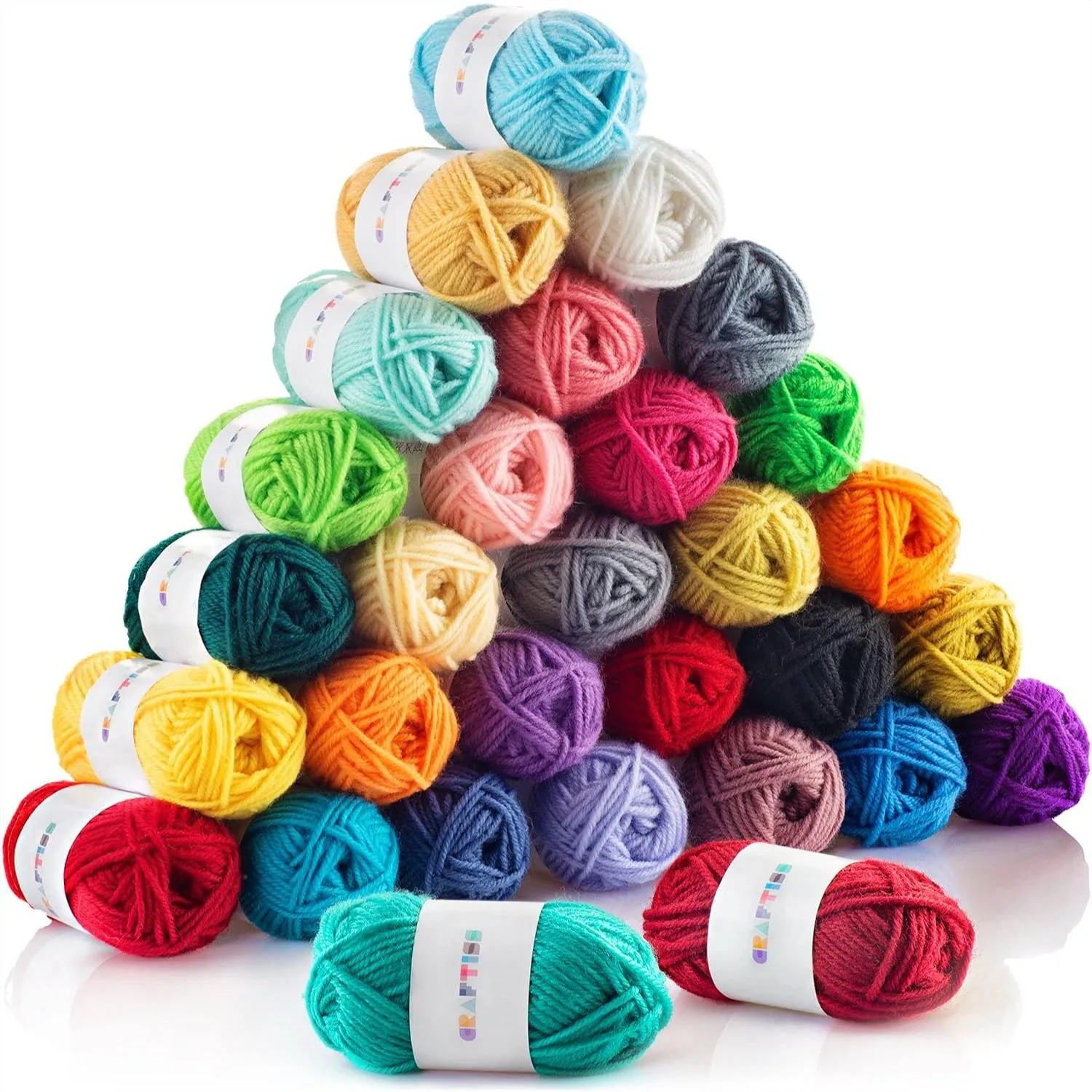 30 Acrylic Yarn Mini Skeins for Crocheting and Knitting, 1300 Yards Soft Assorted Colors Craft Kit with Storage Bag
30 Acrylic Yarn Mini Skeins for Crocheting and Knitting, 1300 Yards Soft Assorted Colors Craft Kit with Storage Bag
