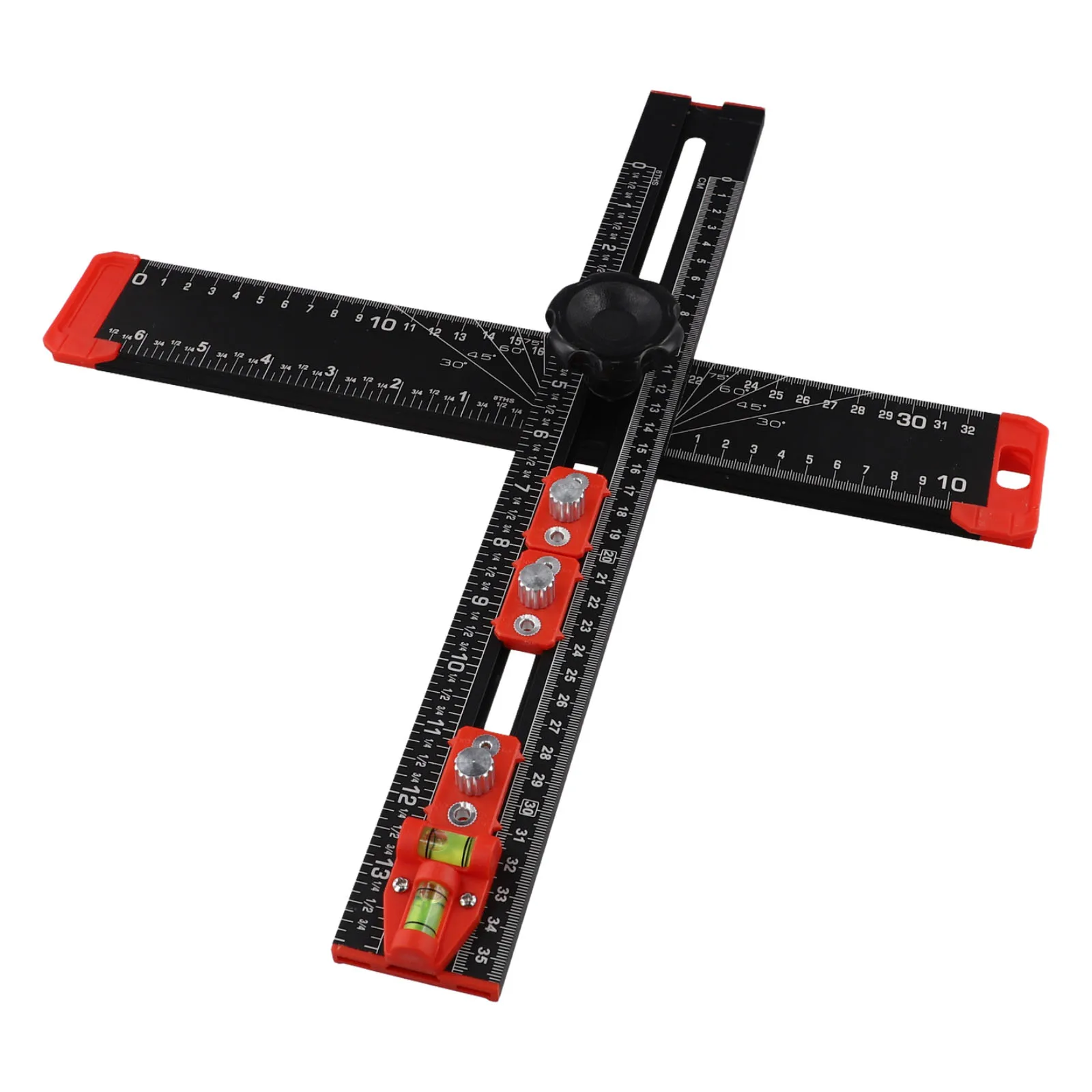 2 In 1 Drilling Positioning Ruler Adjustable Combination Angle Ruler T-Shaped Ruler Hardware Installation Woodworking Tool