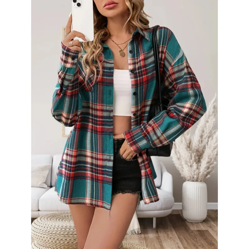 Plus Size New Summer Women's Plaid Button-Up Shirt Elegant Long Sleeve Shirt Women Spring/Fall Fashion Tartan Pattern Shirt
Plus Size New Summer Women's Plaid Button-Up Shirt Elegant Long Sleeve Shirt Women Spring/Fall Fashion Tartan Pattern Shirt