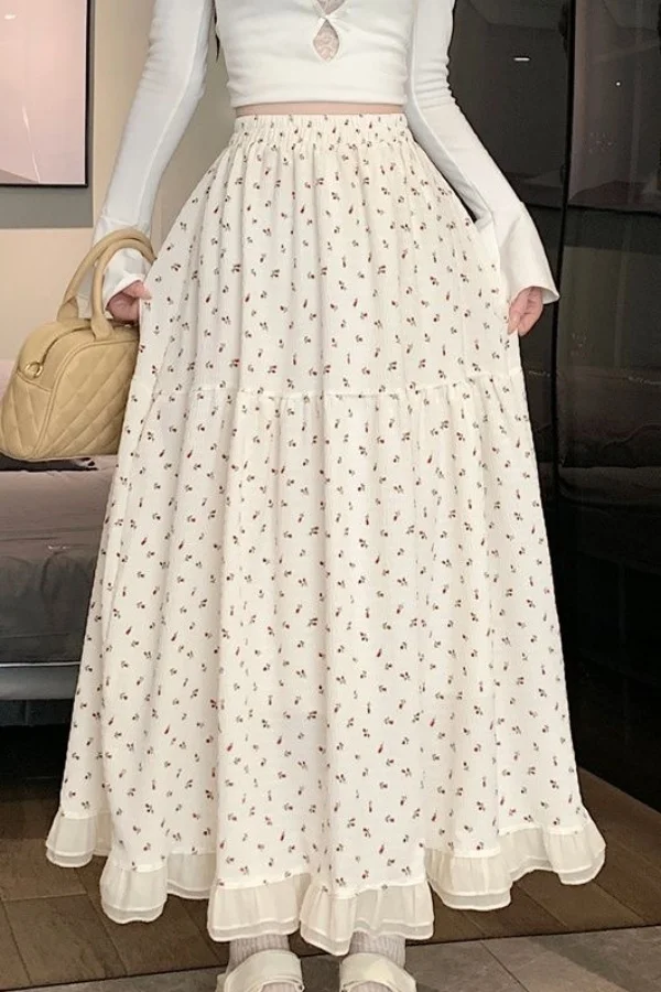 2026 New White Floral Midi Skirt With High Waist Spring Summer Mid Length Design Niche Long Irregular Fairy Dresses
2026 New White Floral Midi Skirt With High Waist Spring Summer Mid Length Design Niche Long Irregular Fairy Dresses