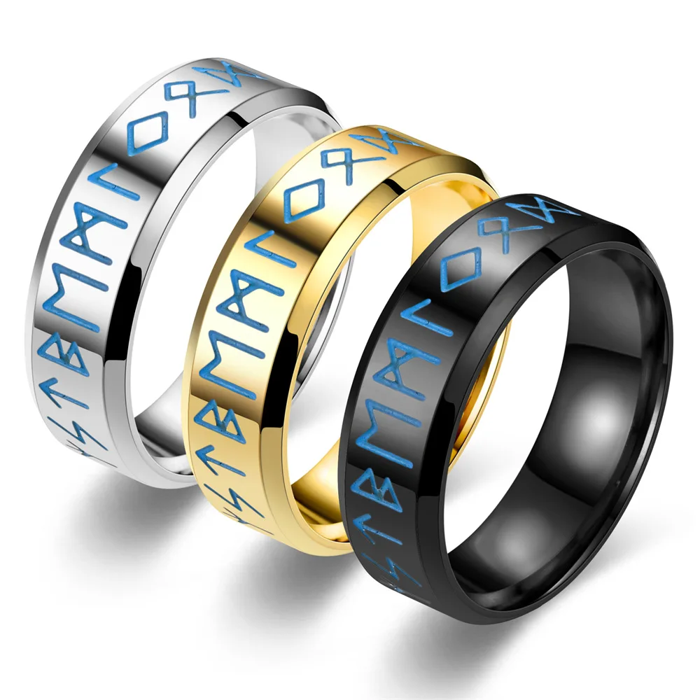 Vintage Stainless Steel Luminous Norse Viking Runes Rings For Men Women Glowing In Dark Titanium Fluorescent Ring Amult Jewelry
Vintage Stainless Steel Luminous Norse Viking Runes Rings For Men Women Glowing In Dark Titanium Fluorescent Ring Amult Jewelry