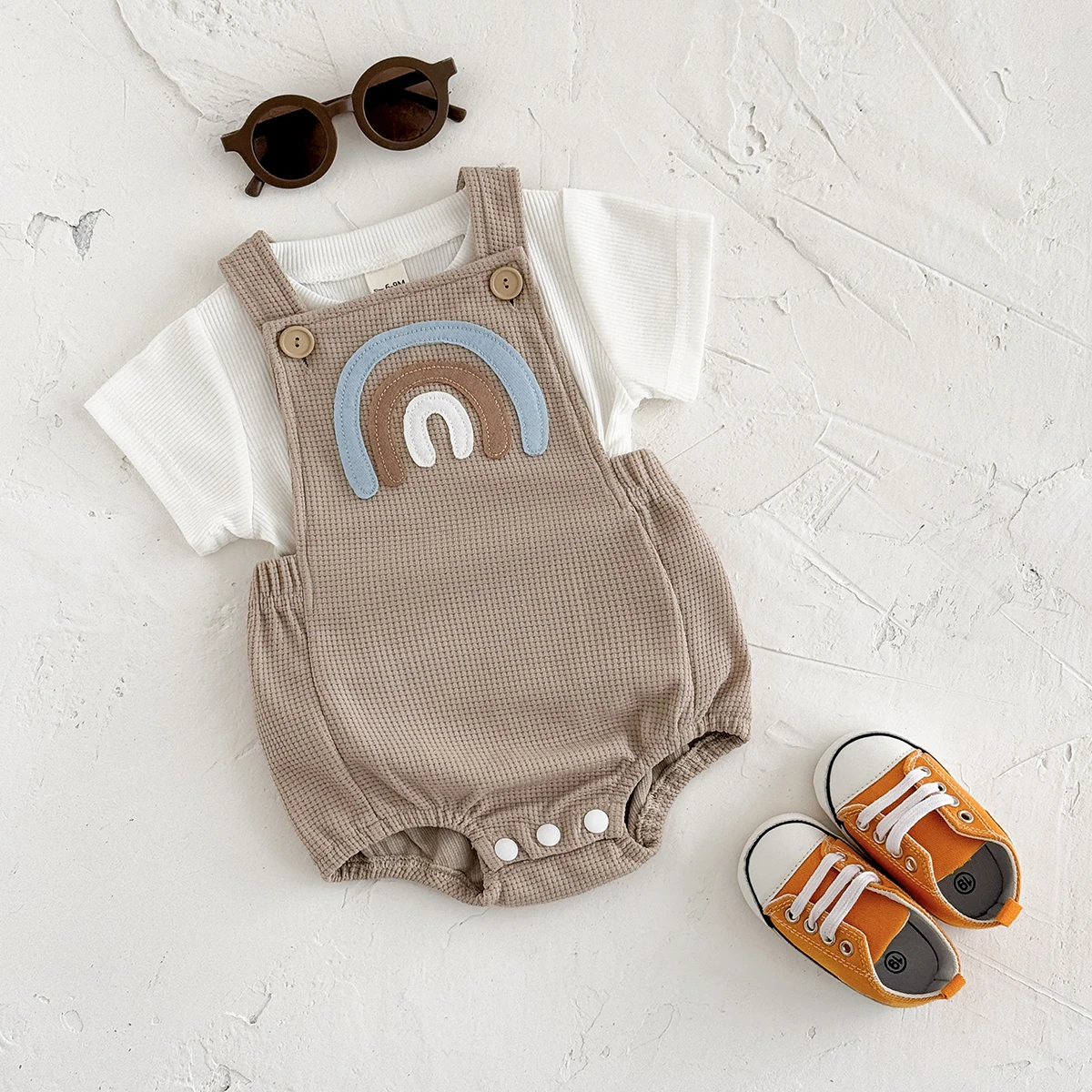 Toddler Rainbow Patchwork Sweatshirt Romper INS Korea Newborn Baby Girls Boys Overalls Romper Jumpsuits+T-shirt Outfit 2PCS
Toddler Rainbow Patchwork Sweatshirt Romper INS Korea Newborn Baby Girls Boys Overalls Romper Jumpsuits+T-shirt Outfit 2PCS