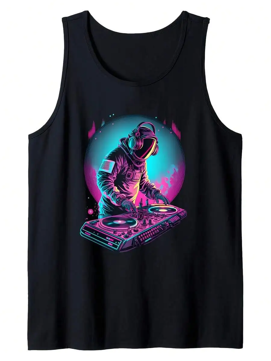 Mens Polyester Sleeveless Tank Top With Astronaut DJ Graphic Print Casual Crew Neck Summer Top
Mens Polyester Sleeveless Tank Top With Astronaut DJ Graphic Print Casual Crew Neck Summer Top