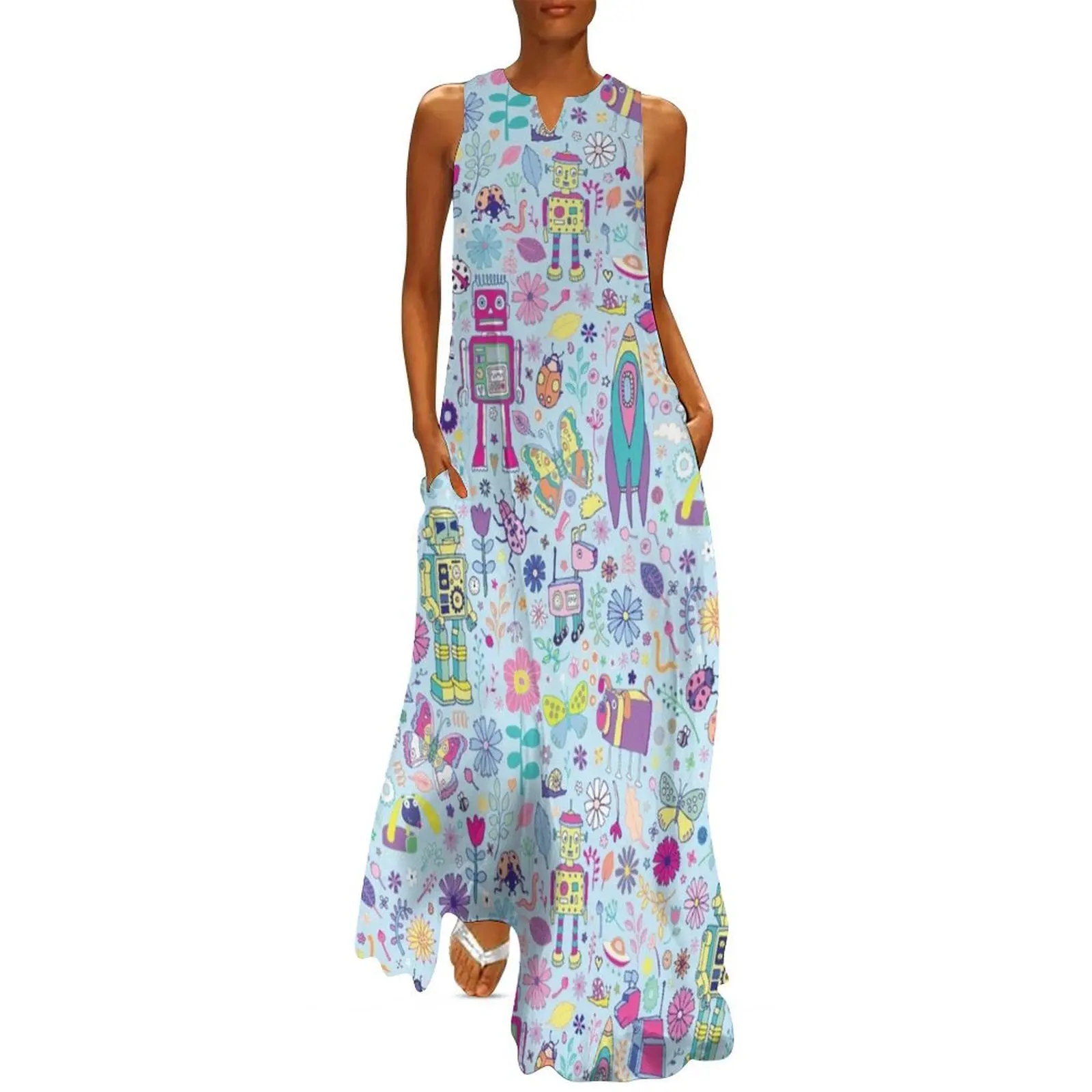 Electric Dreams - fun floral robot pattern by Cecca Designs Long Dress Dress vintage prom dresses 2025 Dress
Electric Dreams - fun floral robot pattern by Cecca Designs Long Dress Dress vintage prom dresses 2025 Dress