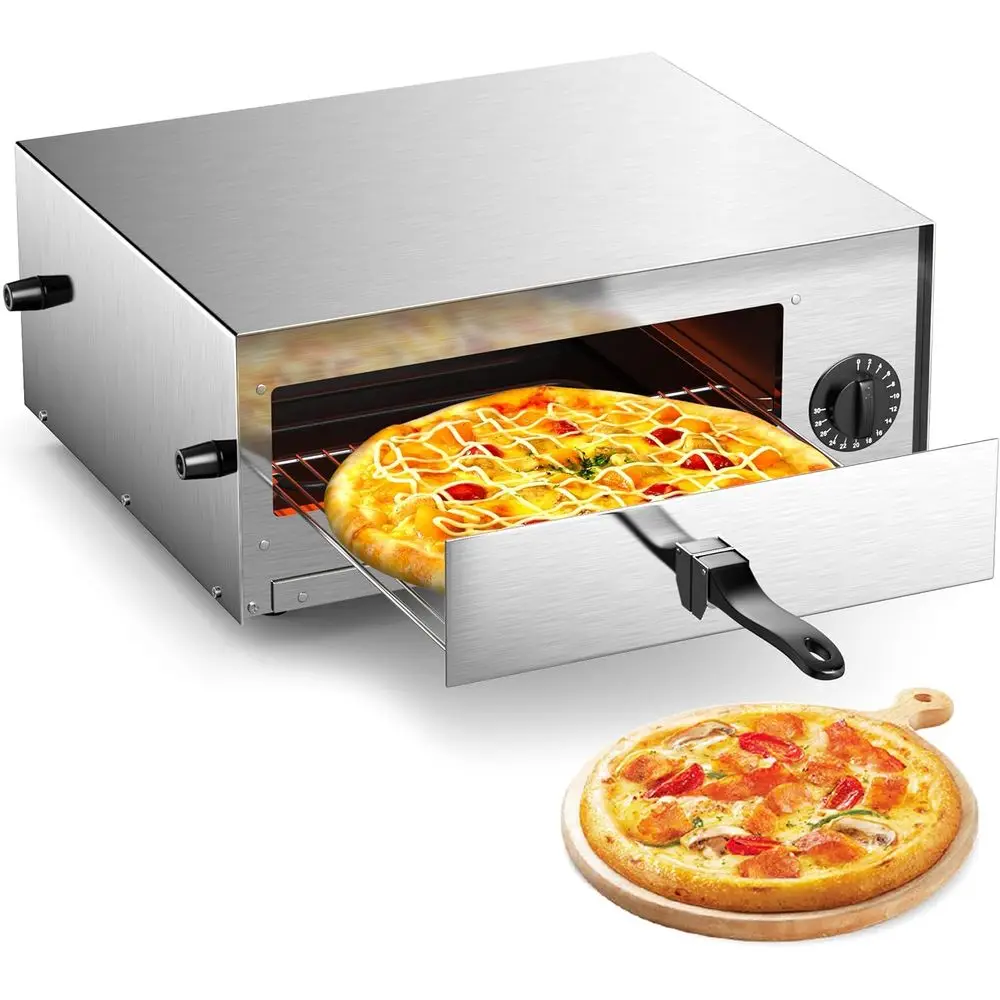 Stainless Steel Electric Pizza Oven - Commercial Grade Pizza Baker for Snacks
Stainless Steel Electric Pizza Oven - Commercial Grade Pizza Baker for Snacks