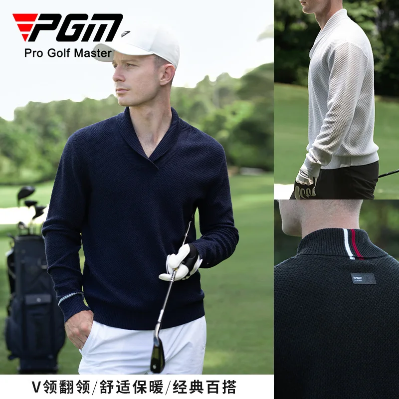 PGM Golf Одежда Мужской свитер с v-образным вырезом и лацканами Спортивный теплый удобный пуловер Вязаный свитер Топ
PGM Golf Одежда Мужской свитер с v-образным вырезом и лацканами Спортивный теплый удобный пуловер Вязаный свитер Топ