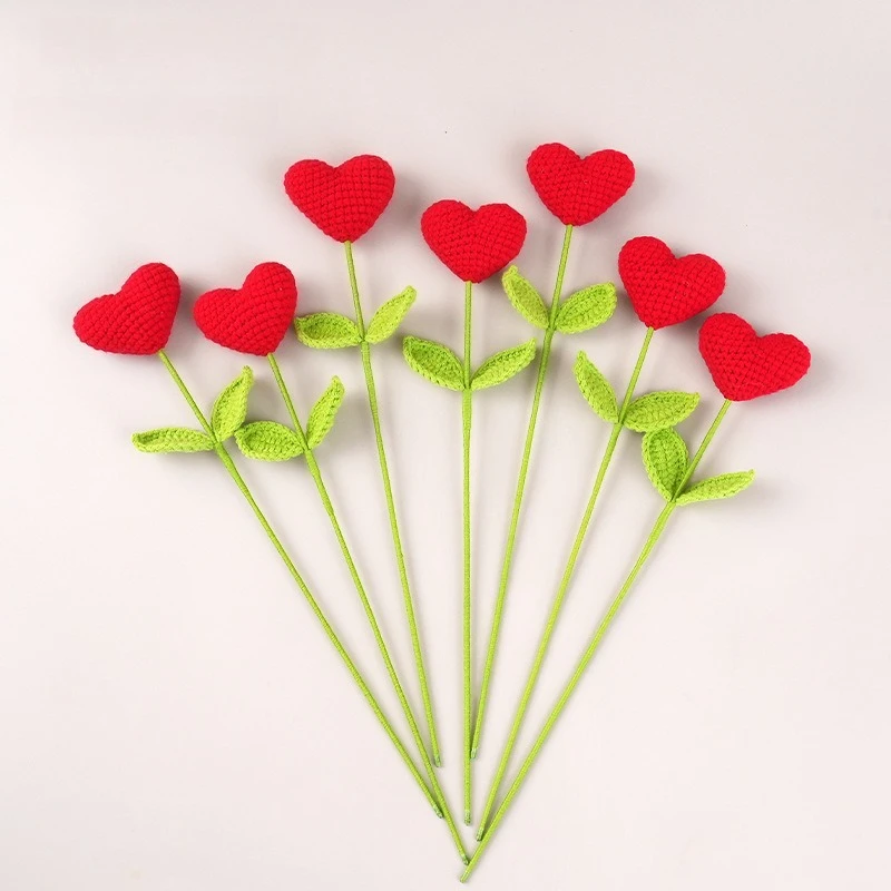 Handmade Crochet Heart Bouquet Yarn Love Flowers With Green Stems For Valentines Day Mothers Day Birthday Gifts
Handmade Crochet Heart Bouquet Yarn Love Flowers With Green Stems For Valentines Day Mothers Day Birthday Gifts
