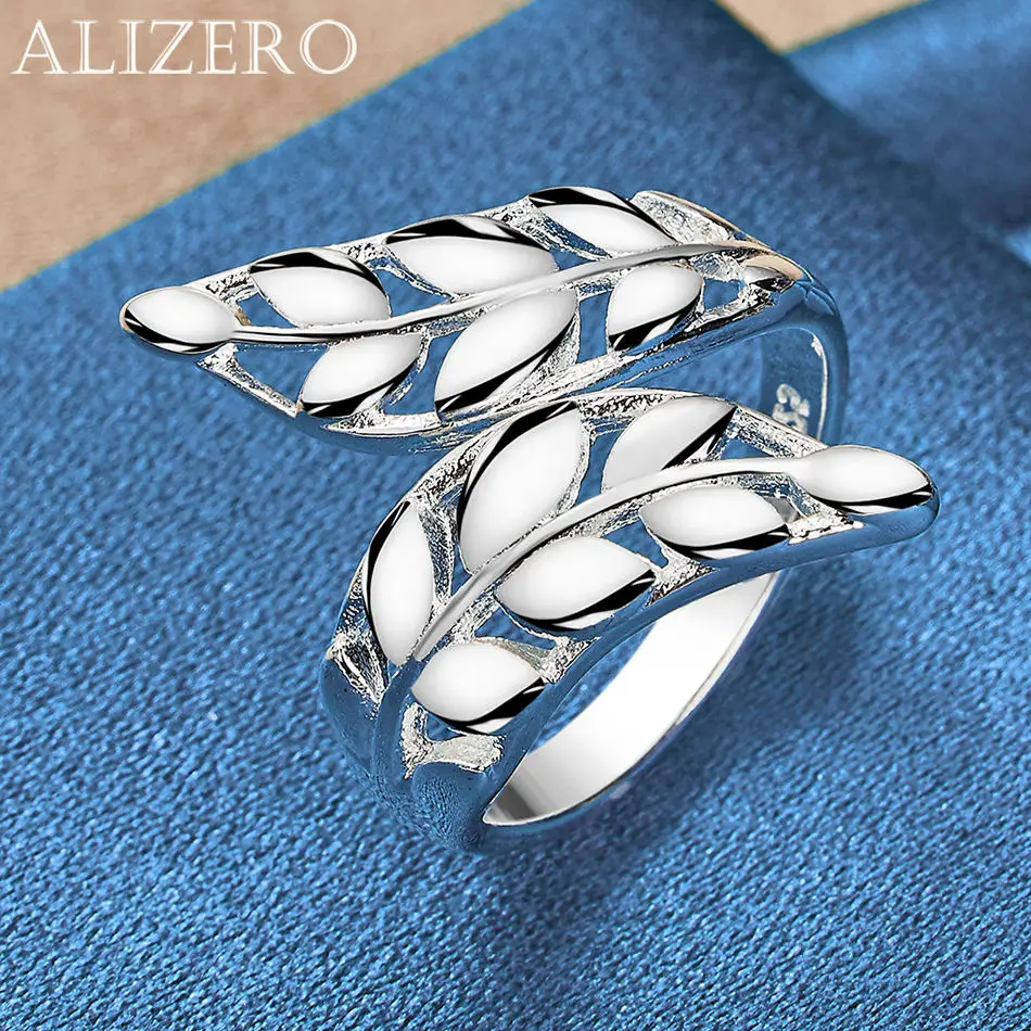 ALIZERO 925 Sterling Silver Leaf Ring Open Design Adjustable Ring For Women Men Fashion Accessories Wedding Party Jewelry
ALIZERO 925 Sterling Silver Leaf Ring Open Design Adjustable Ring For Women Men Fashion Accessories Wedding Party Jewelry