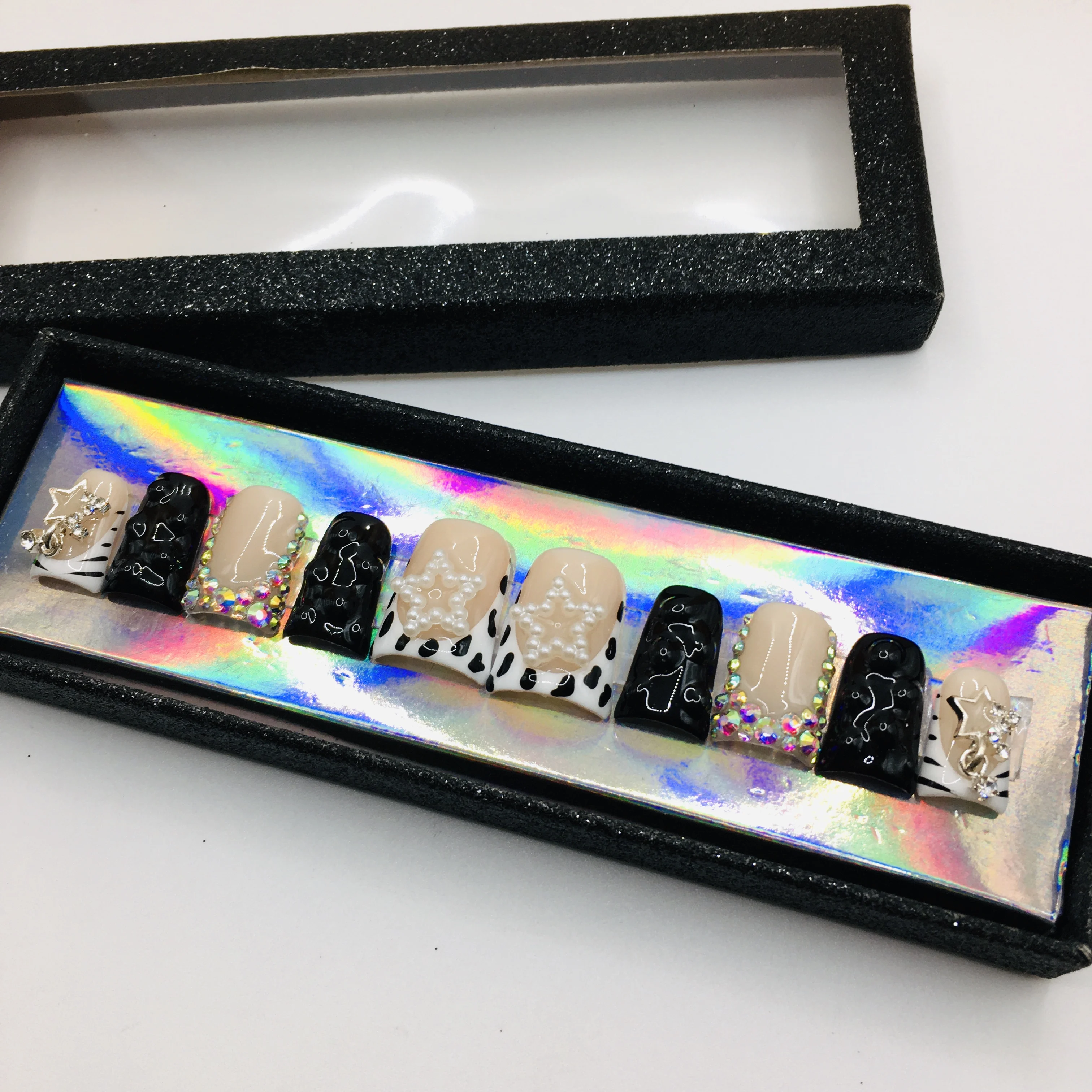 Duck Shape French Fake Nails Luxury Five-pointed Star Pattern Full Cover Press-On Waterproof Artificial Wholesale Price
Duck Shape French Fake Nails Luxury Five-pointed Star Pattern Full Cover Press-On Waterproof Artificial Wholesale Price