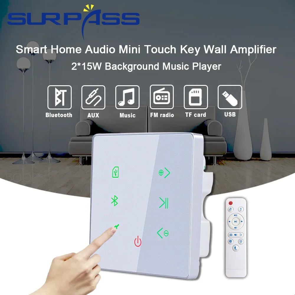 Smart Home Audio Bluetooth Mini Amplifier 2 Channels 15W In Wall Amplifier Background Music Audio System for Hotel Club Bedroom
Smart Home Audio Bluetooth Mini Amplifier 2 Channels 15W In Wall Amplifier Background Music Audio System for Hotel Club Bedroom