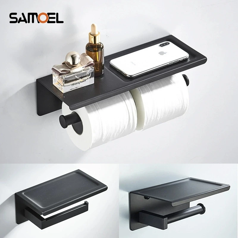 Stainless Steel SUS 304 Multifunctional Toilet Paper Holder Phone Holder Wall Mounted Matt Black Bathroom Tissue Holder PH230
Stainless Steel SUS 304 Multifunctional Toilet Paper Holder Phone Holder Wall Mounted Matt Black Bathroom Tissue Holder PH230