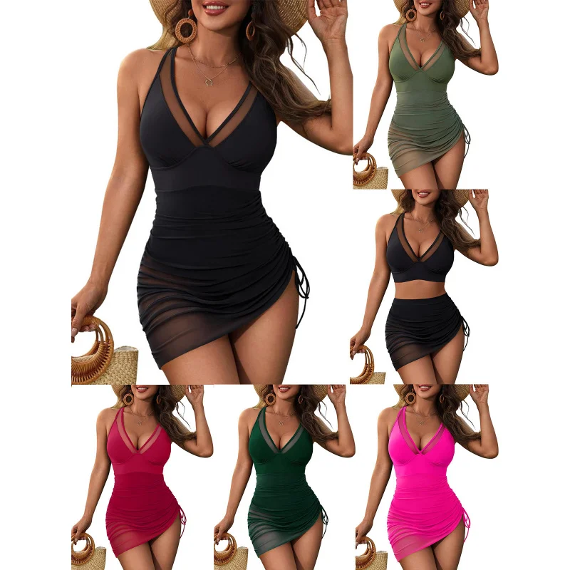 Купальник DeepVSwimsuit Сетчатая строчка с боковой завязкой Женский цельный купальник со съемной подставкой из тонкой сетки
Купальник DeepVSwimsuit Сетчатая строчка с боковой завязкой Женский цельный купальник со съемной подставкой из тонкой сетки