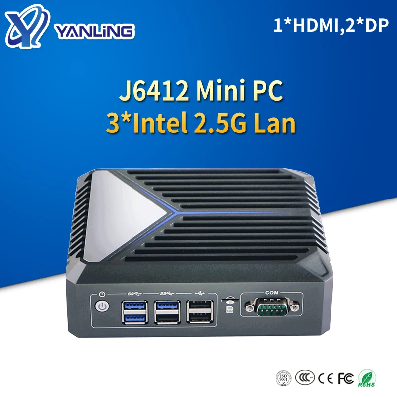 Fanless Industrial Mini PC J6412 3 Intel 2.5G Lan 1HD 2DP Triple Display Mini Desktop PC Linux with 3 USB3.1
Fanless Industrial Mini PC J6412 3 Intel 2.5G Lan 1HD 2DP Triple Display Mini Desktop PC Linux with 3 USB3.1