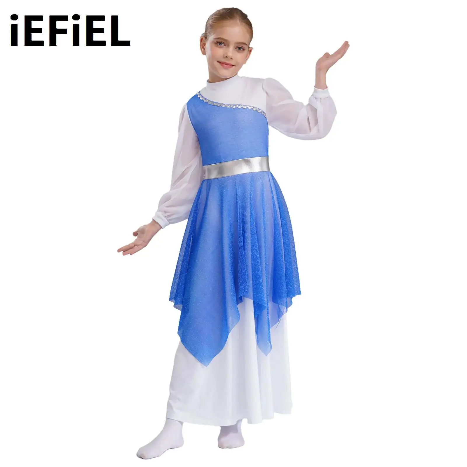 Kids Girls Shiny Mesh Worship Dance Dress Long Sleeve Mock Neck Wavy Trimming Patchwork Irregular Hem Zipper Dress
Kids Girls Shiny Mesh Worship Dance Dress Long Sleeve Mock Neck Wavy Trimming Patchwork Irregular Hem Zipper Dress