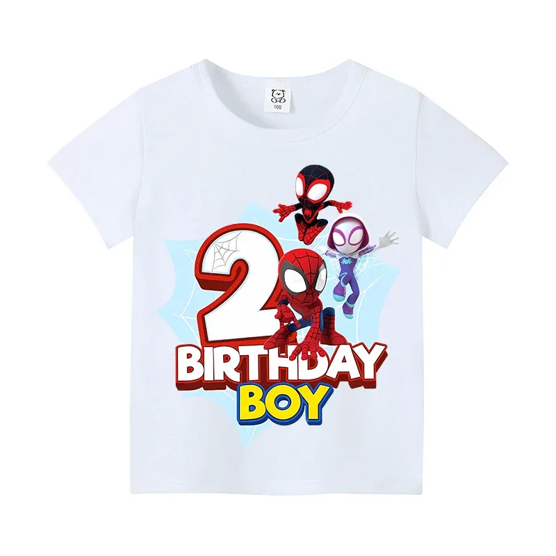 New Short Sleeve Marvels Spiderman Kids T-shirt Number 1-9 Cartoon Figure Printed Tshirt Birthday Party Wears 100%Cotton Tee
New Short Sleeve Marvels Spiderman Kids T-shirt Number 1-9 Cartoon Figure Printed Tshirt Birthday Party Wears 100%Cotton Tee