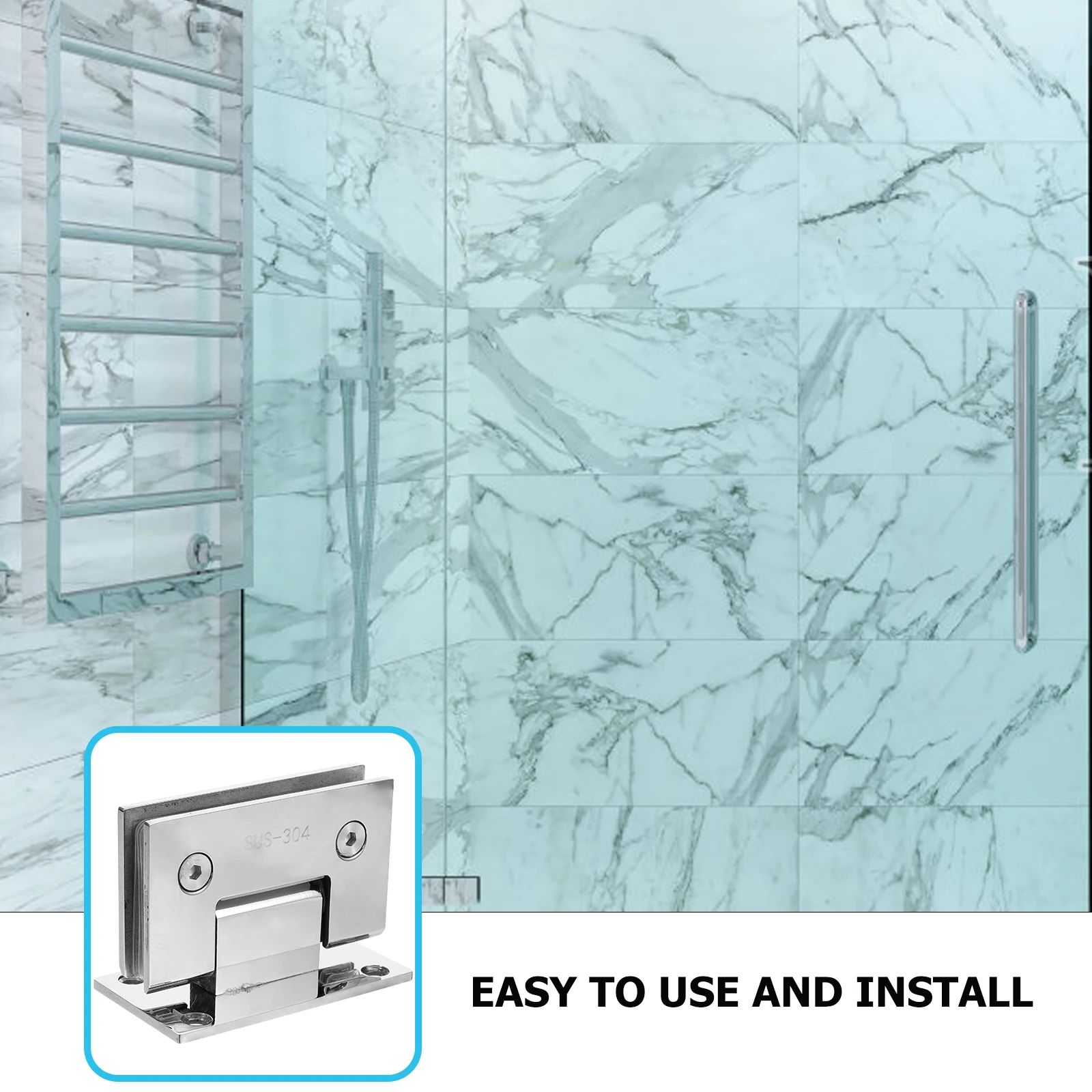 Stainless Steel Hinge for Glass Door Shower Hardware Frameless 180 Degree Heavy Duty Bath Room Easy Install Quiet
Stainless Steel Hinge for Glass Door Shower Hardware Frameless 180 Degree Heavy Duty Bath Room Easy Install Quiet