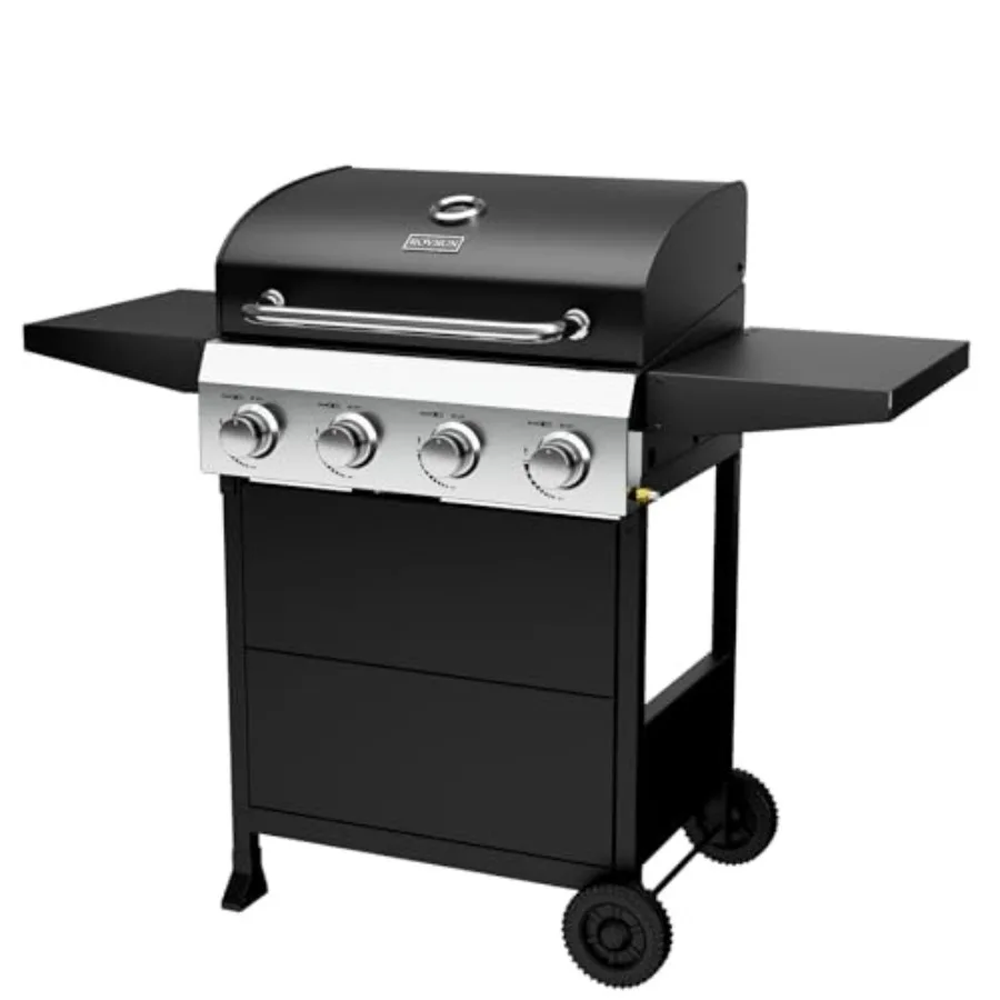 Propane Gas BBQ Grill with Foldable Side Tables and Enameled Cast Iron Grates, 40, 000 BTU Barbecue Grill with Portable Wheels
Propane Gas BBQ Grill with Foldable Side Tables and Enameled Cast Iron Grates, 40, 000 BTU Barbecue Grill with Portable Wheels
