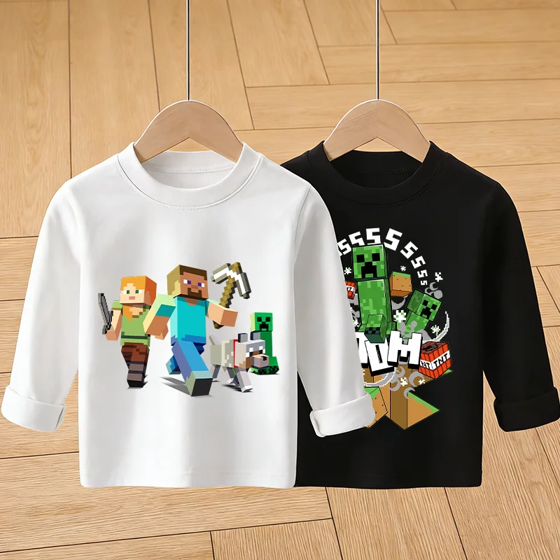 Miner Craftes Long Sleeve T-Shirt Boys Black White Clothes Sweatshirts Anime Pixels Game Print Clothing Outdoor Tops Tees Gifts
Miner Craftes Long Sleeve T-Shirt Boys Black White Clothes Sweatshirts Anime Pixels Game Print Clothing Outdoor Tops Tees Gifts