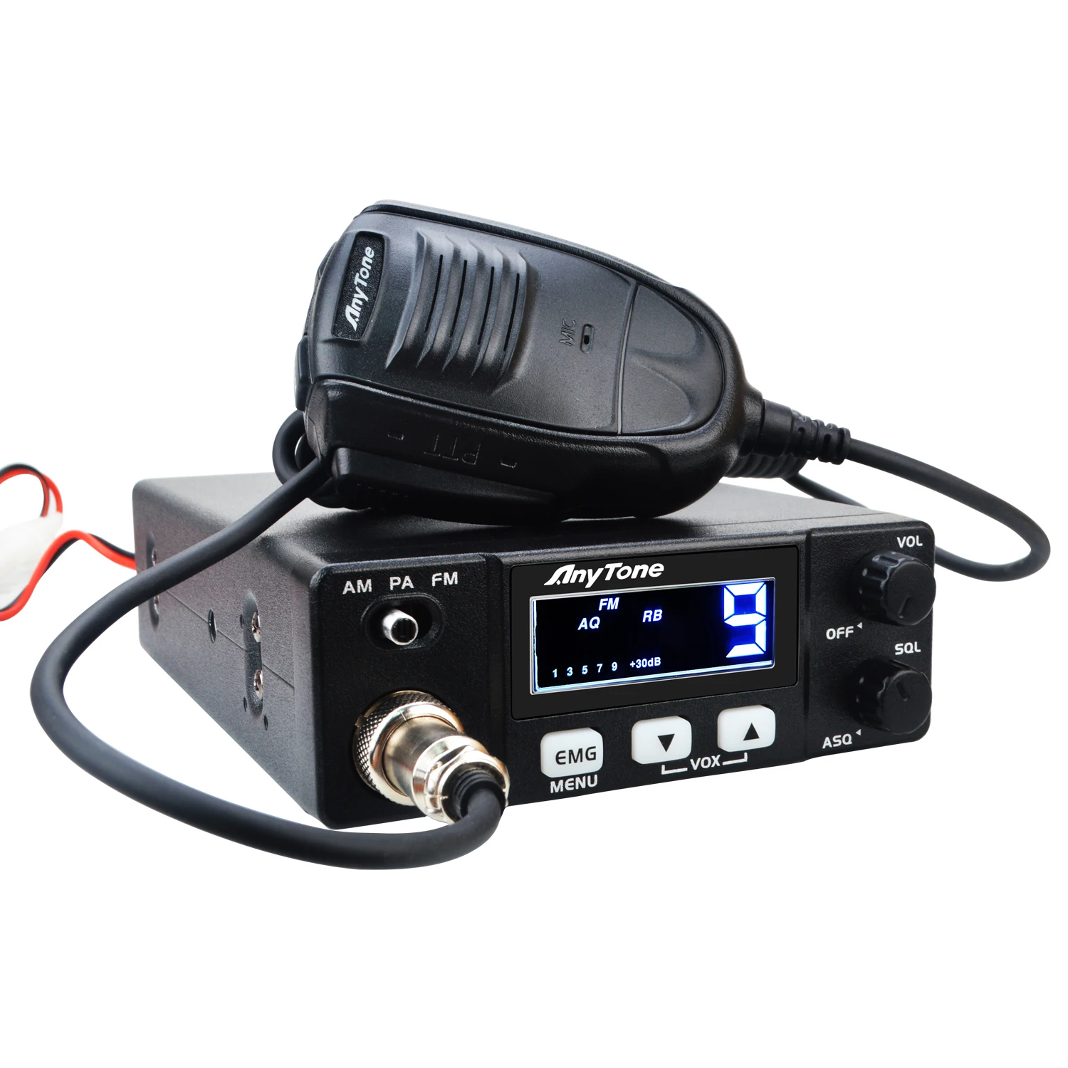 Anytone AT-505PRO Mini CB Mobile Radio 26.965-27.405MHz FM AM Modulation PA VOX Scan ASQ SQ Walkie Talkie EU Edition 12V Input
Anytone AT-505PRO Mini CB Mobile Radio 26.965-27.405MHz FM AM Modulation PA VOX Scan ASQ SQ Walkie Talkie EU Edition 12V Input