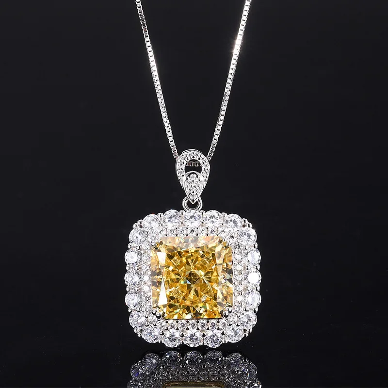 New fashion trend S925 silver inlaid 5A zircon colorful treasures Radiant cut square pendant
New fashion trend S925 silver inlaid 5A zircon colorful treasures Radiant cut square pendant