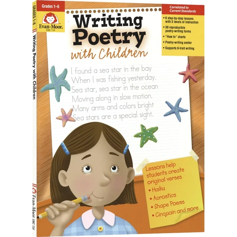 Evan-Moor Writing Poetry with Children, Grade 1-6 Workbook,aged 6 7 8 9 10 11 12, English book 9781557997340
Evan-Moor Writing Poetry with Children, Grade 1-6 Workbook,aged 6 7 8 9 10 11 12, English book 9781557997340