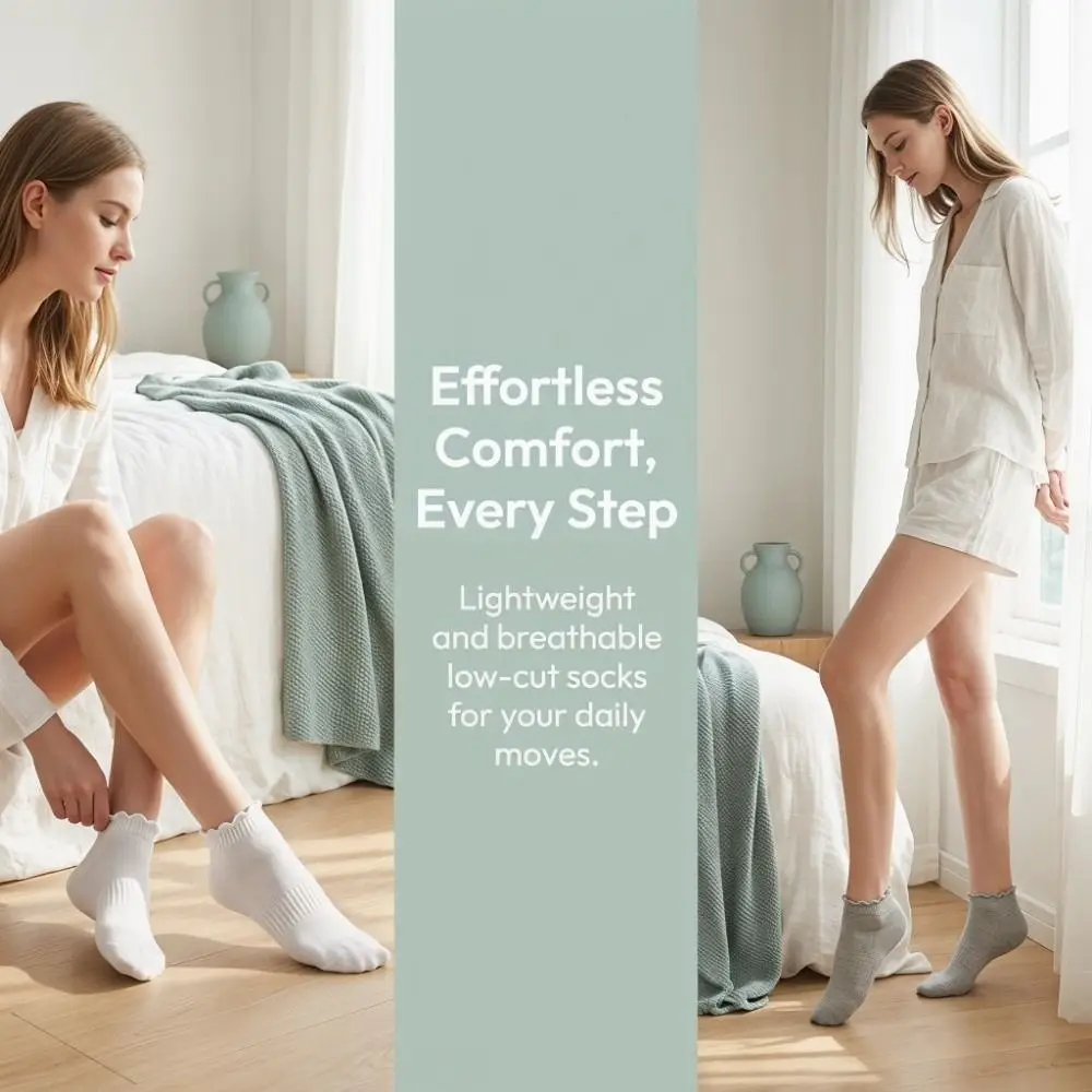 6Pairs Cute Thin No Show Socks Anti-friction Short Women Ruffle Socks Sweat-Absorbent Frilly Ankle Socks Home
6Pairs Cute Thin No Show Socks Anti-friction Short Women Ruffle Socks Sweat-Absorbent Frilly Ankle Socks Home