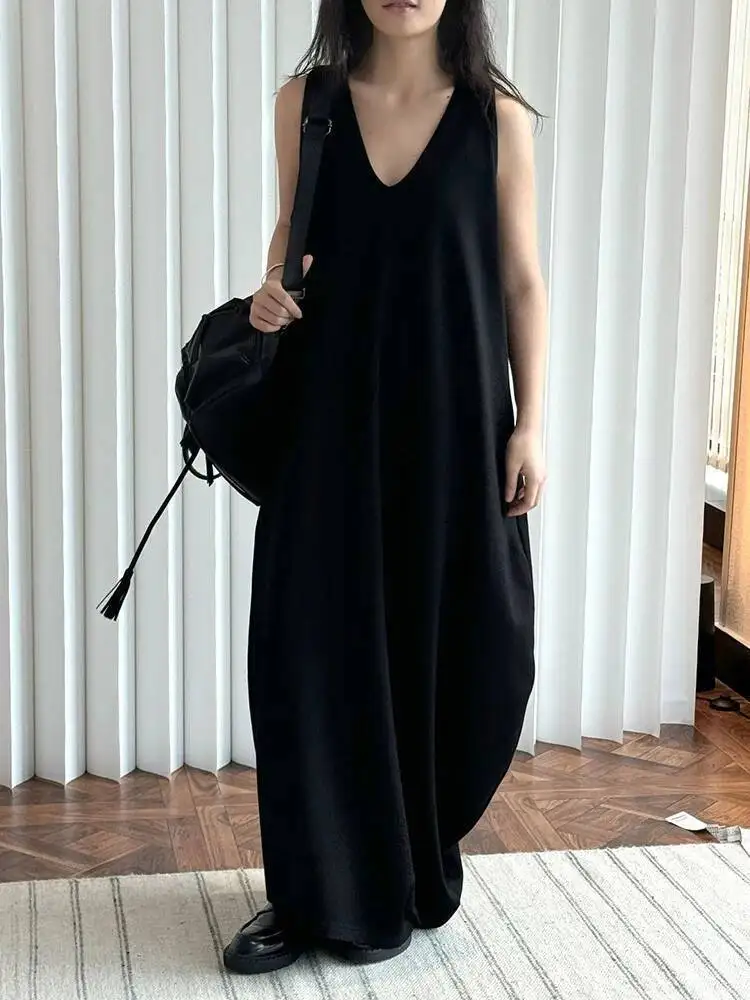Irregular Women Black Brief Shaped Pocket Long Elegant Dress New V-Neck Sleeveless Fashion Spring Autumn 2026 1DHUCAU
Irregular Women Black Brief Shaped Pocket Long Elegant Dress New V-Neck Sleeveless Fashion Spring Autumn 2026 1DHUCAU