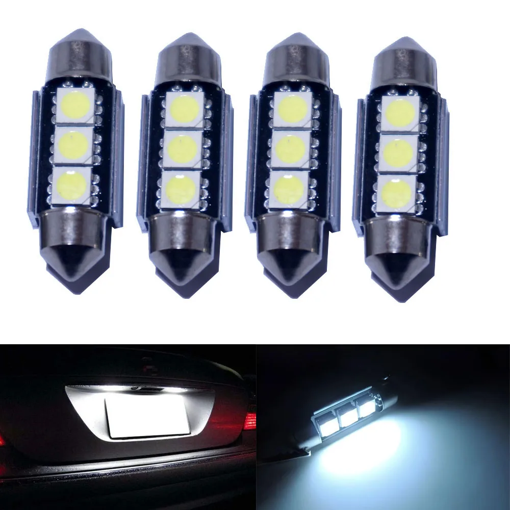 3-SMD ксеноновые белые без ошибок 6418 C5W сменные лампы, совместимые с подсветкой номерного знака европейских автомобилей
3-SMD ксеноновые белые без ошибок 6418 C5W сменные лампы, совместимые с подсветкой номерного знака европейских автомобилей