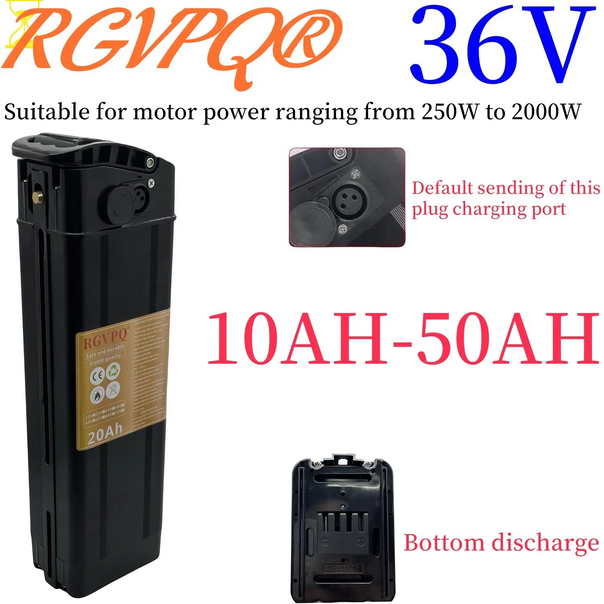 Air fast transportation36V18650 high-capacity lithium battery 20ah50ah battery pack is suitable for Silver Fish 250-3000W motors
Air fast transportation36V18650 high-capacity lithium battery 20ah50ah battery pack is suitable for Silver Fish 250-3000W motors