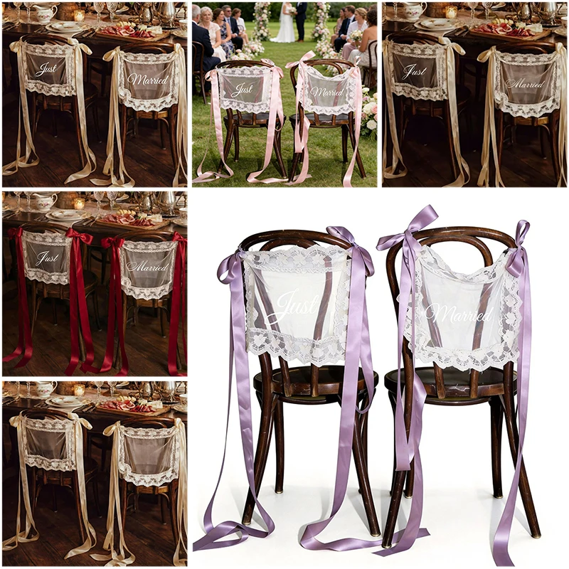 2Pcs Lace Just Married Chair Sign Bride Groom Wedding Sheer Lace Signs Wedding Bridal Shower Decor Wedding Chair Banners New
2Pcs Lace Just Married Chair Sign Bride Groom Wedding Sheer Lace Signs Wedding Bridal Shower Decor Wedding Chair Banners New
