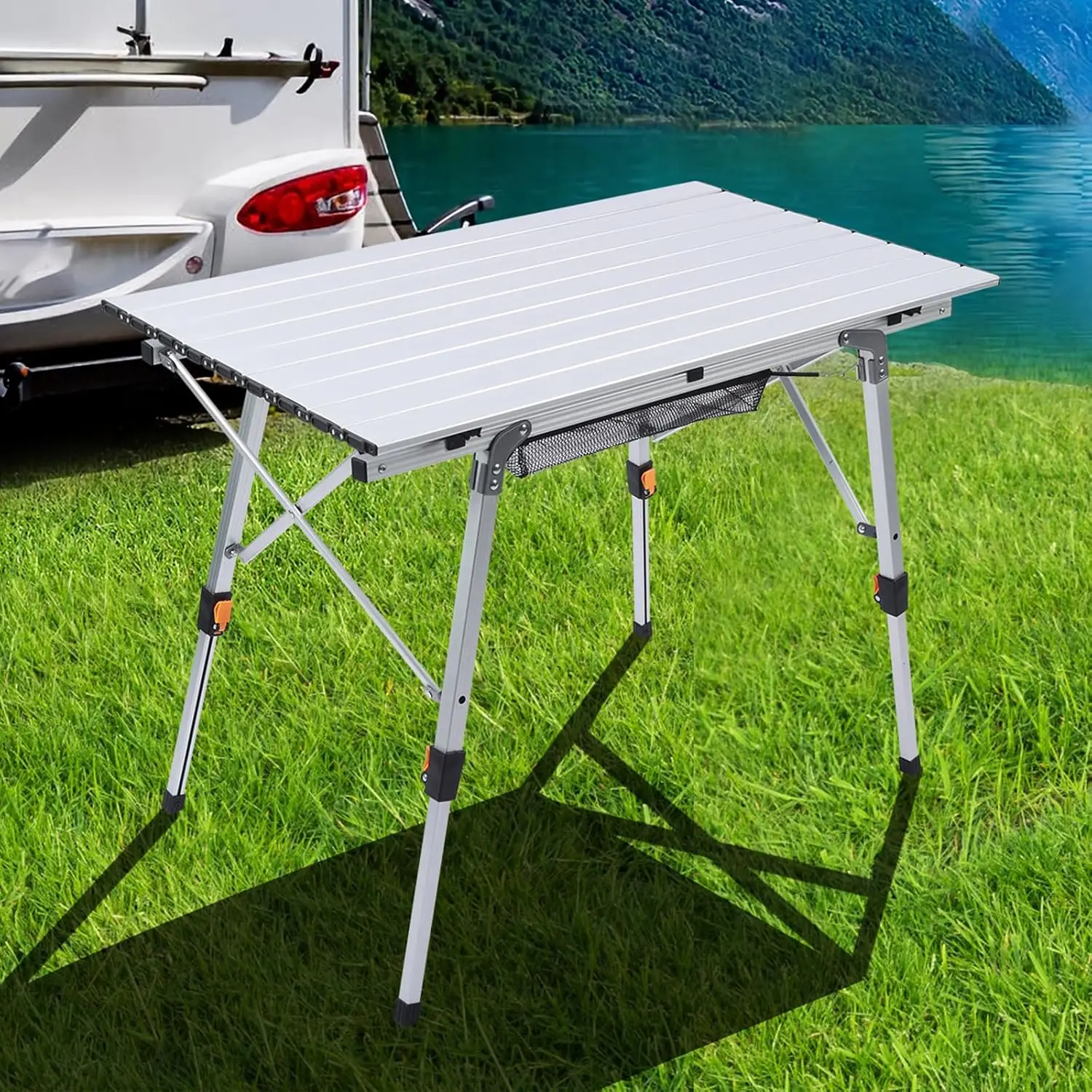 Folding Outdoor Camping Table with Adjustable Legs Lightweight Aluminum Roll Up Camp Table with Carrying Bag Mesh Storage Organi
Folding Outdoor Camping Table with Adjustable Legs Lightweight Aluminum Roll Up Camp Table with Carrying Bag Mesh Storage Organi