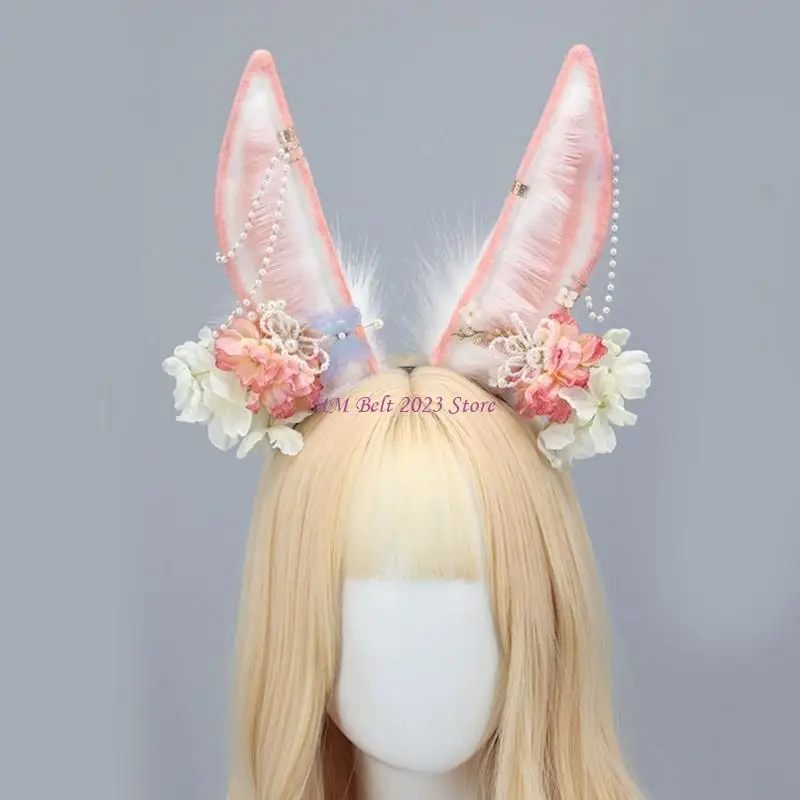 49ME Pink Bunny Ears Headband with Pearl Hairbands Carnivals Party Hair Decors
49ME Pink Bunny Ears Headband with Pearl Hairbands Carnivals Party Hair Decors