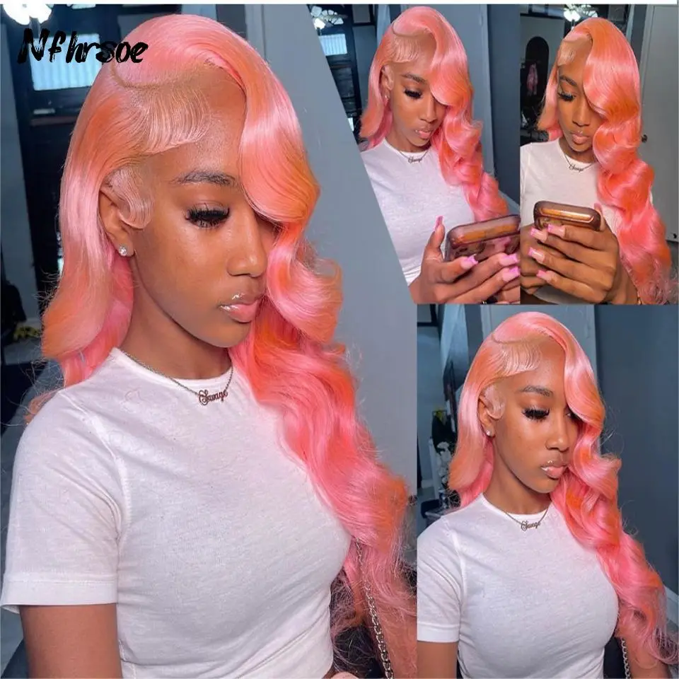 Transparent HD Lace Frontal Wigs Light Pink Body Wave 200 Density Brazilian Colored Human Hair Wig Wear And Go For Women
Transparent HD Lace Frontal Wigs Light Pink Body Wave 200 Density Brazilian Colored Human Hair Wig Wear And Go For Women