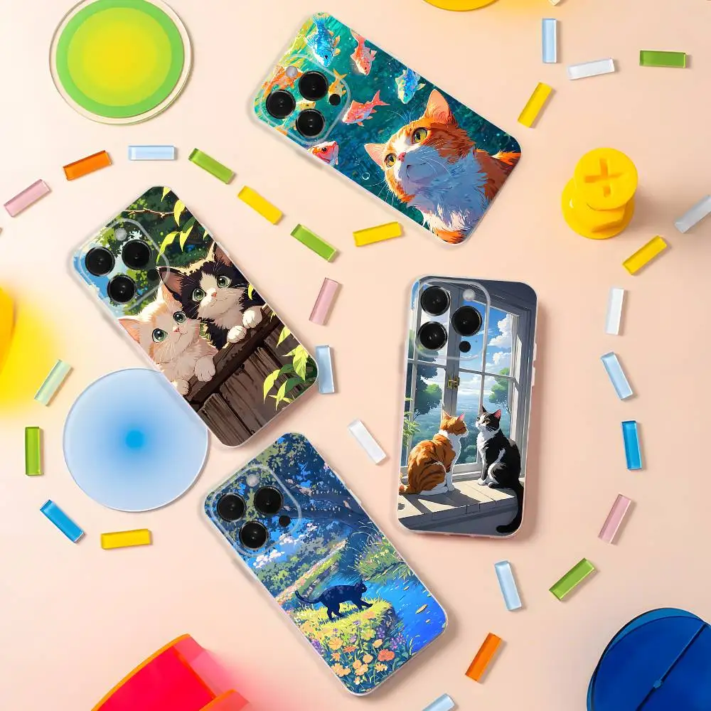 Anime Landscape Painting Cute Cat Phone Case For iPhone 17,16,15,14,13,12,Pro,Max,Plus,X,XS,XR,SE4,E Mini Transparent Soft Cover
Anime Landscape Painting Cute Cat Phone Case For iPhone 17,16,15,14,13,12,Pro,Max,Plus,X,XS,XR,SE4,E Mini Transparent Soft Cover